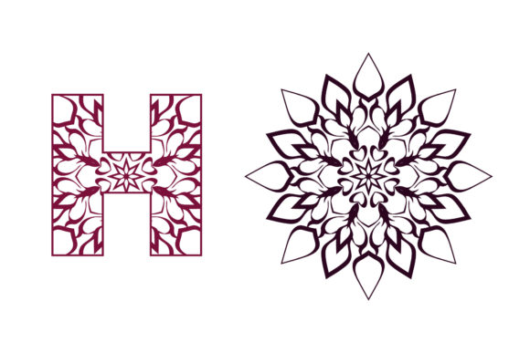 Download Mandala Font Alphabet H Ornament - Mandala font Collection
