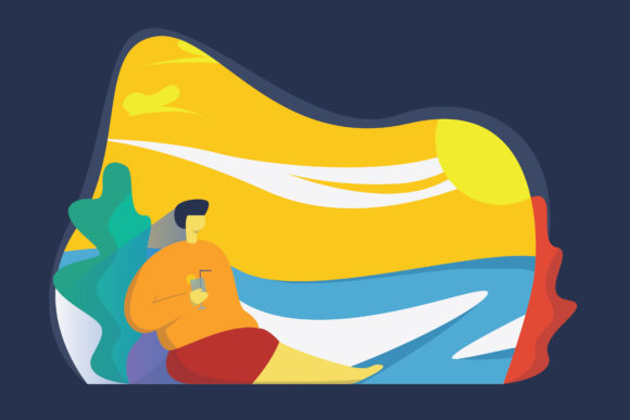 Download Relaxation Summer Flat Illustration - Premium Bundle