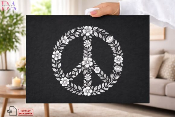 Download Floral Peace Symbol Boho PNG - Symbol Collection
