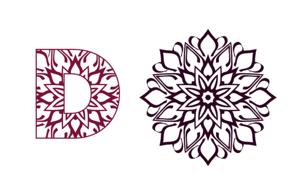 Download Mandala Font Alphabet D Vector - Mandala font Collection