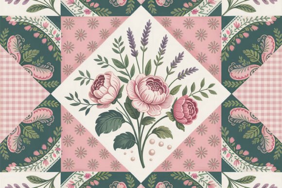 Download Aisley Pink Floral Patchwork Quilt - Premium Bundle