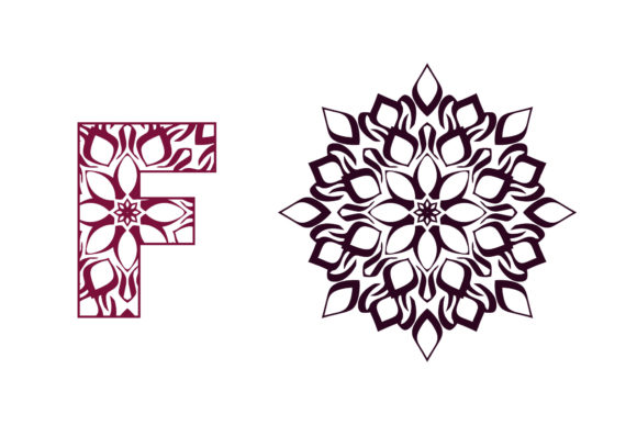 Download Mandala Font Alphabet F Layout - Mandala font Collection