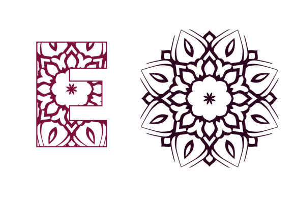 Download Mandala Font Alphabet E Illustration - Mandala font Collection