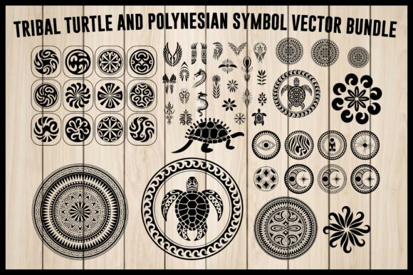 Download Tribal Turtle and Polynesian Symbol Vectors - Symbol Collection